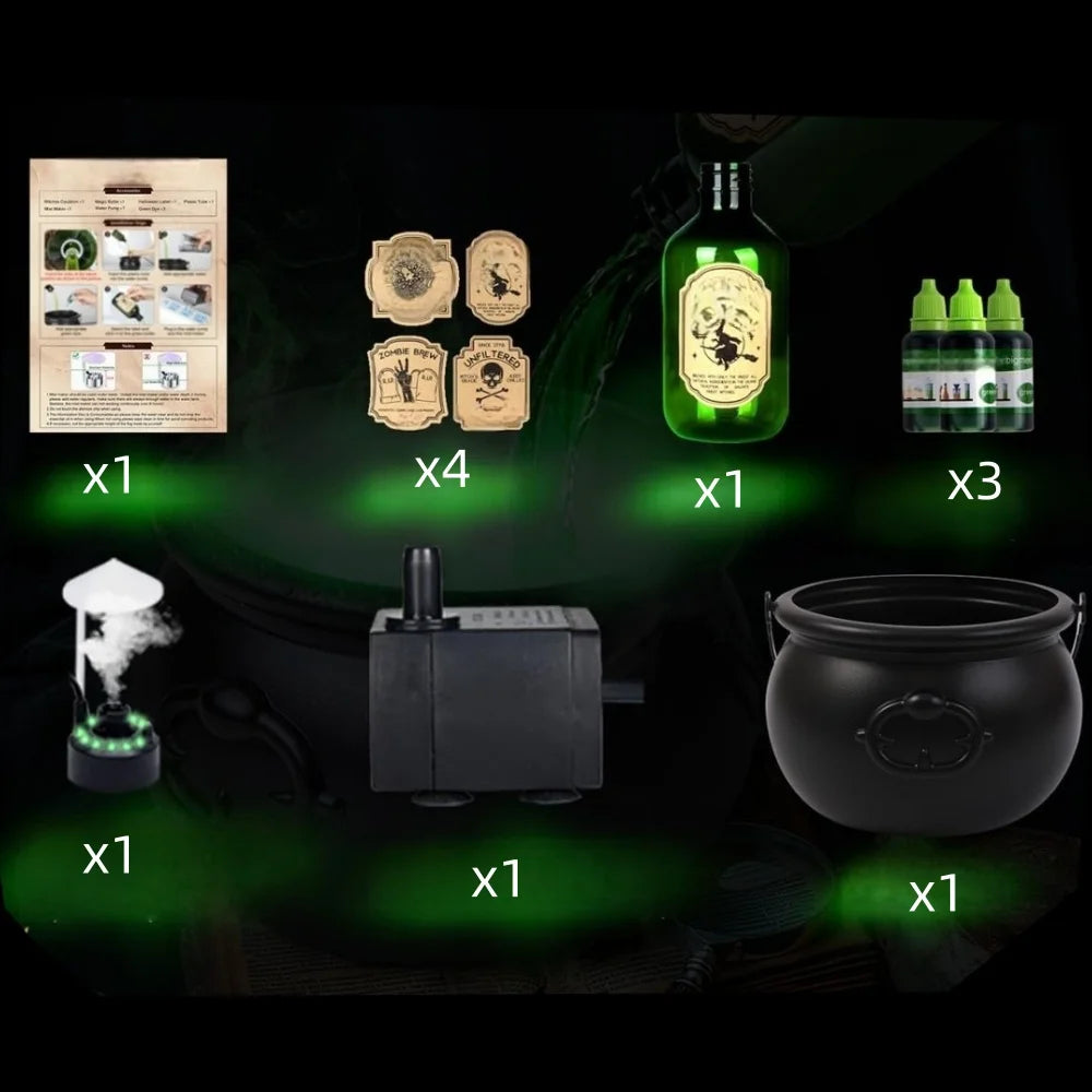 26 cm Halloween Czarny Kocioł Czarownicy Magiczny Pływający Butelka i Dyfuzor Horror Dom Hokus Pokus Impreza Straszne Rekwizyty Dekoracje na Halloween